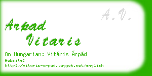 arpad vitaris business card